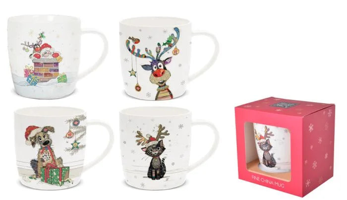 Bug Art - Christmas Kitty Mug