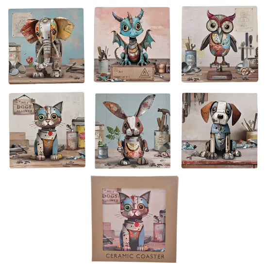 Bug Art Scraps Design – Set of 6 Coasters