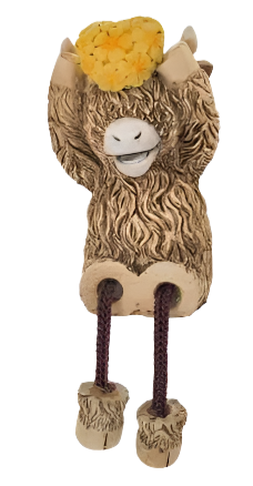 Flower Highland Cow Series - Dangly Legs Heart Collection