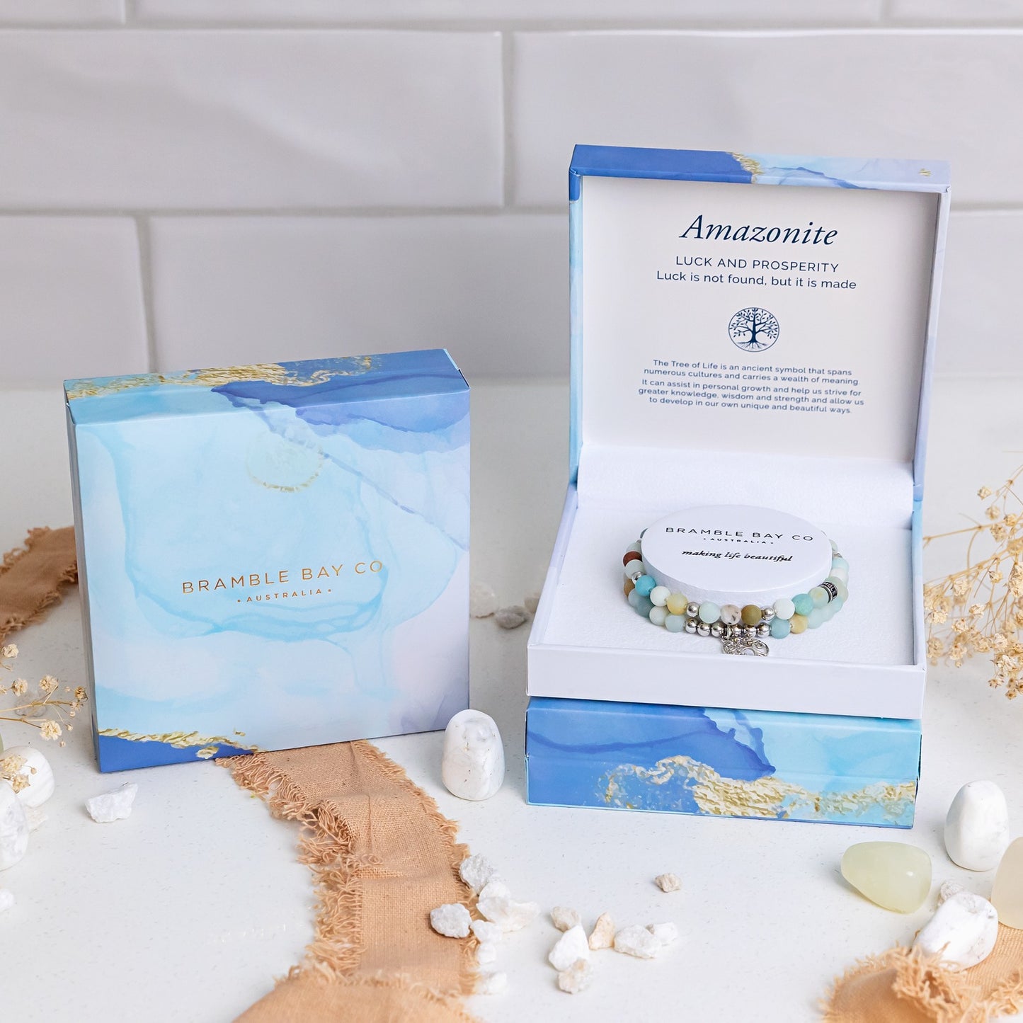 Duo Bracelet Set-Amazonite Matte Rhodium