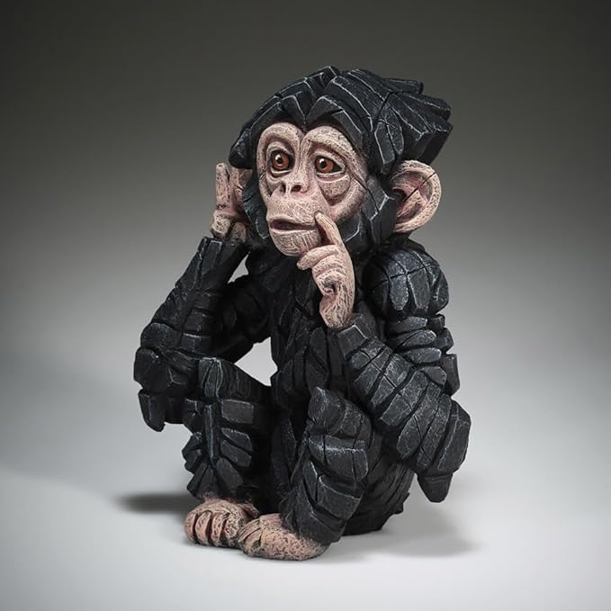 Baby Chimp (Hear No Evil) - Sculpture (marble/stone)