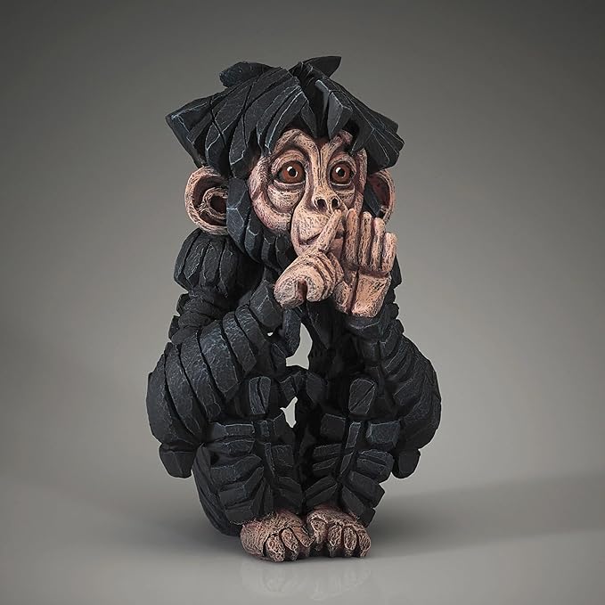 Baby Chimp (Speak No Evil) - Sculpture (marble/stone)