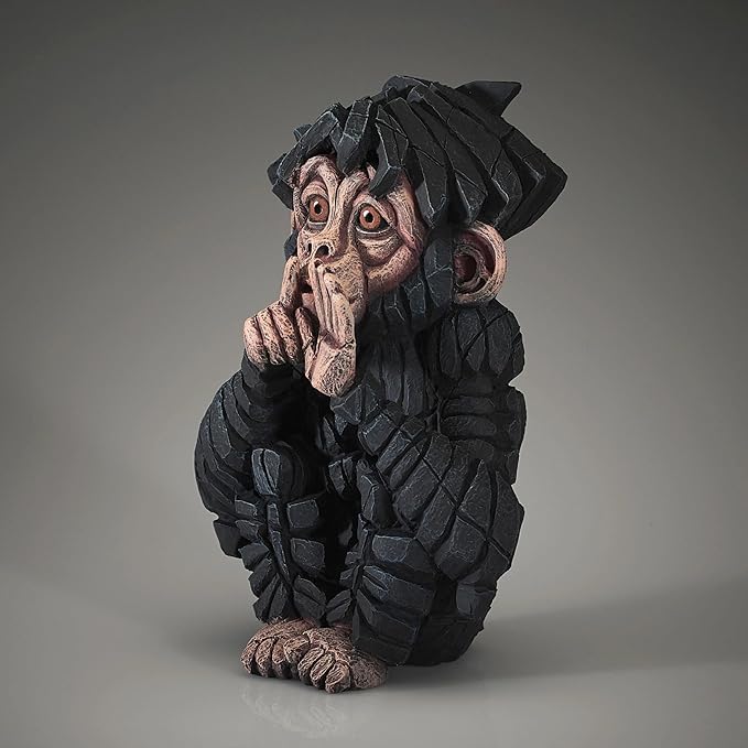 Baby Chimp (Speak No Evil) - Sculpture (marble/stone)