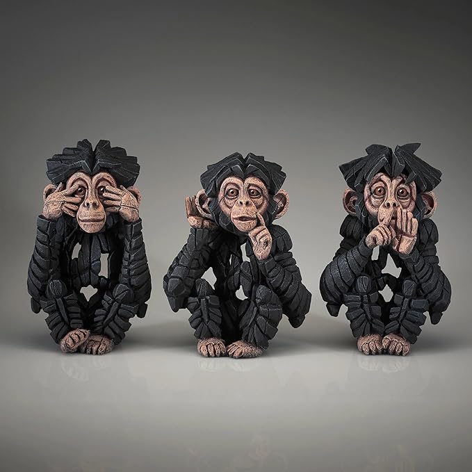 Baby Chimp (Speak No Evil) - Sculpture (marble/stone)