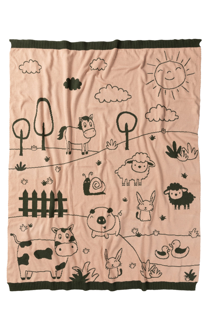 Baby Blanket - Animal Farm - Reversible