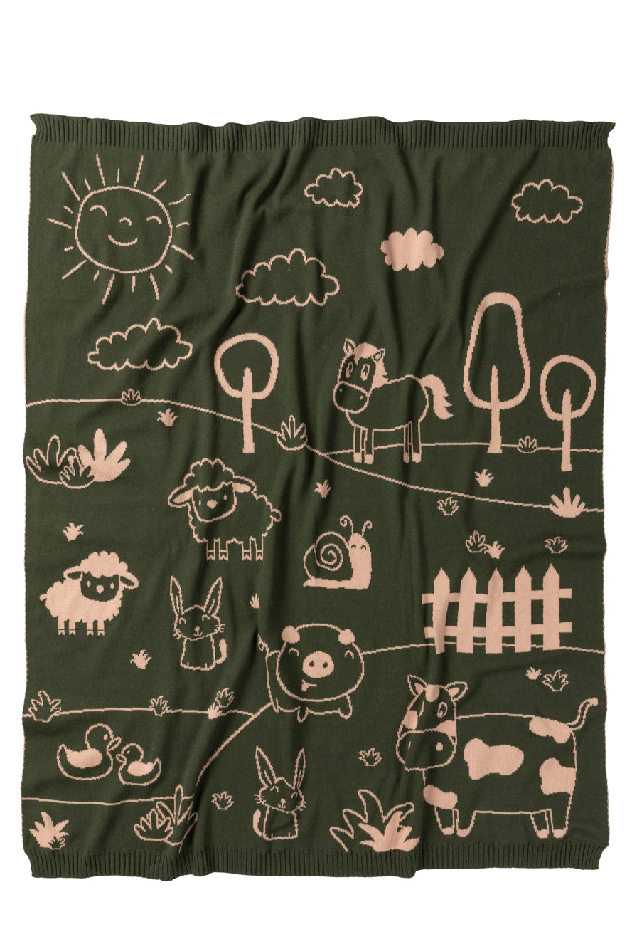 Baby Blanket - Animal Farm - Reversible