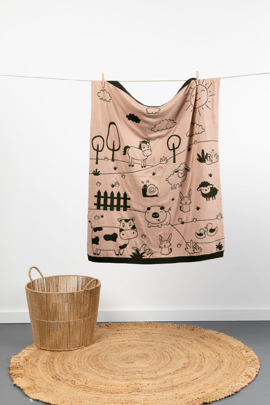 Baby Blanket - Animal Farm - Reversible