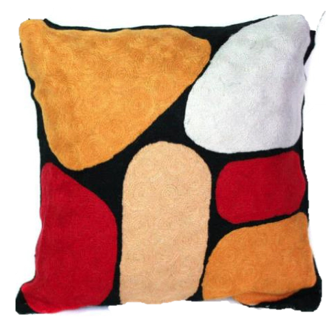 Cushion (40cm) - Chain-Stitched Hand-Dyed Wool (Artist: Zimran)