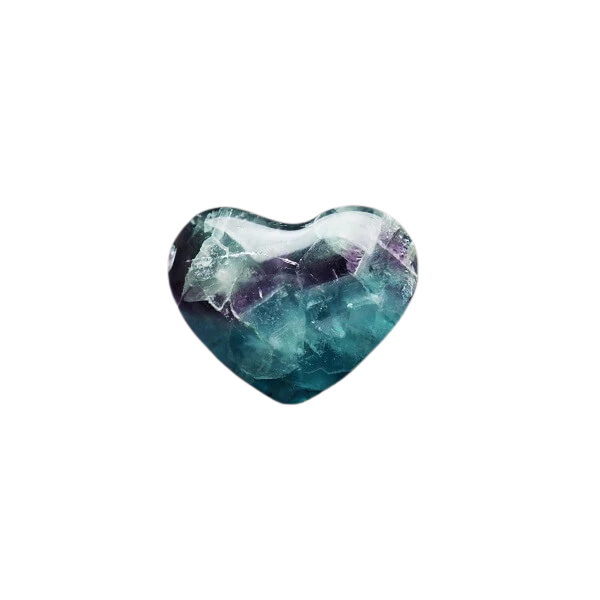 Rainbow Fluorite Crystal Hearts