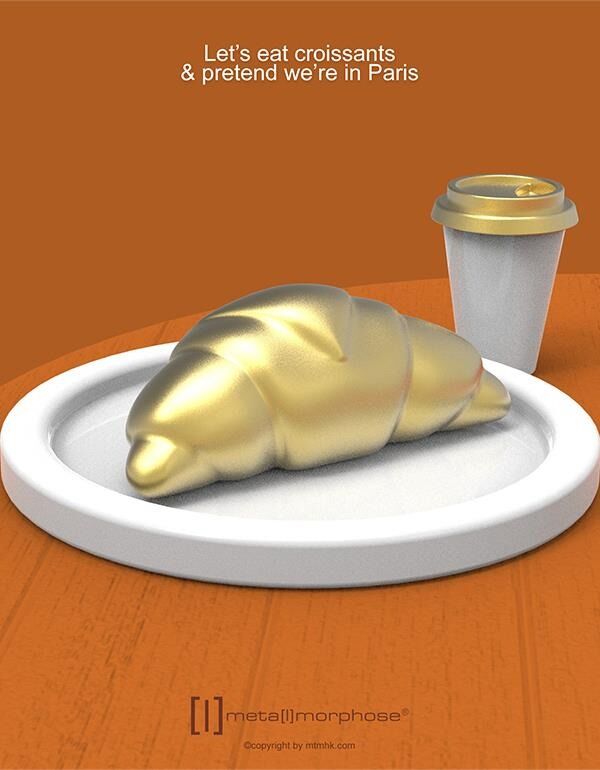 Keychain Croissant and Coffee