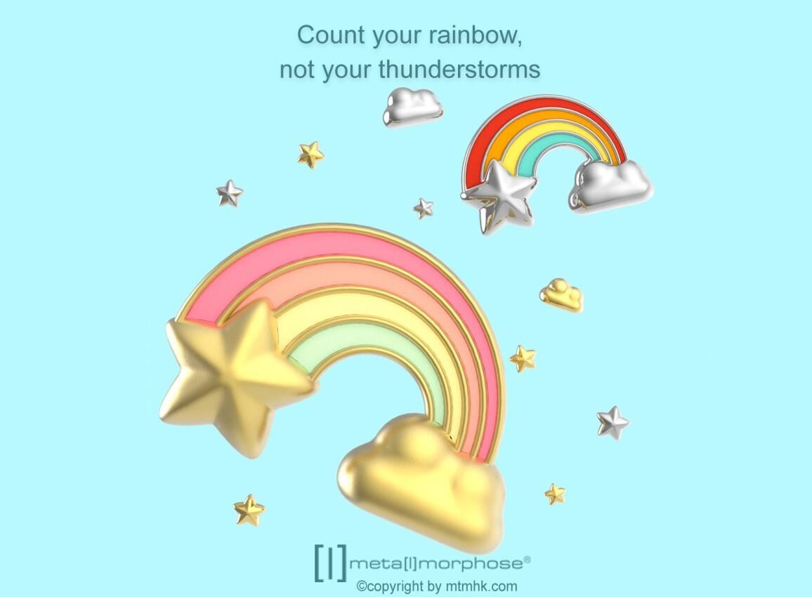 Keychain Rainbow Cloud & Star