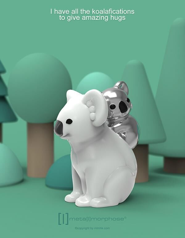 Keychain Koala Family