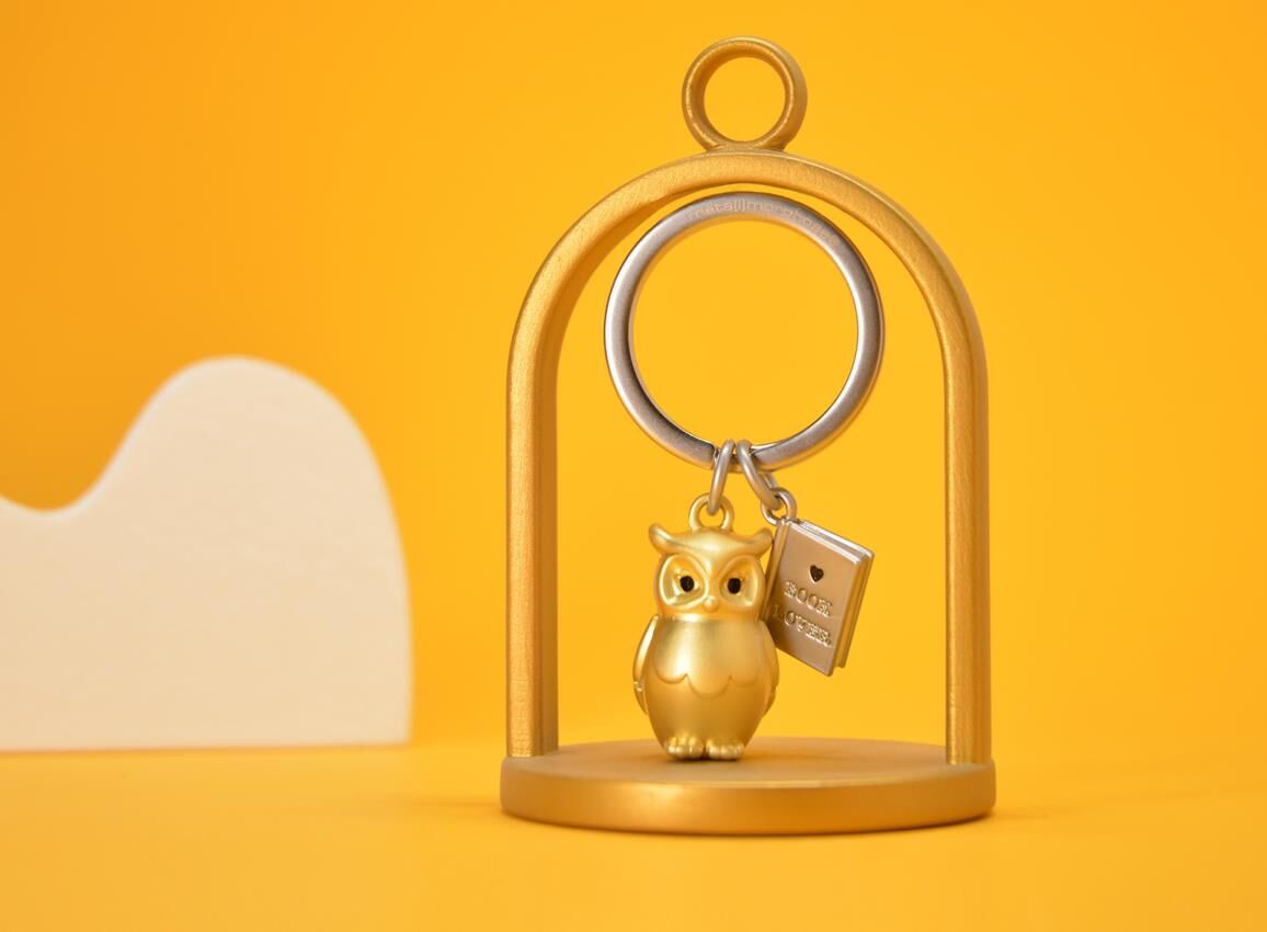 Keychain Owl & Book