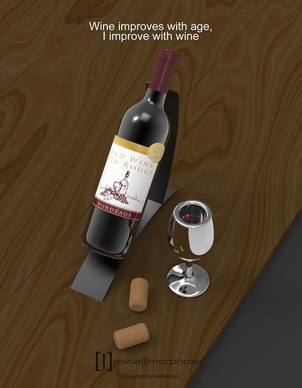 Keychain Red Wine & Glass