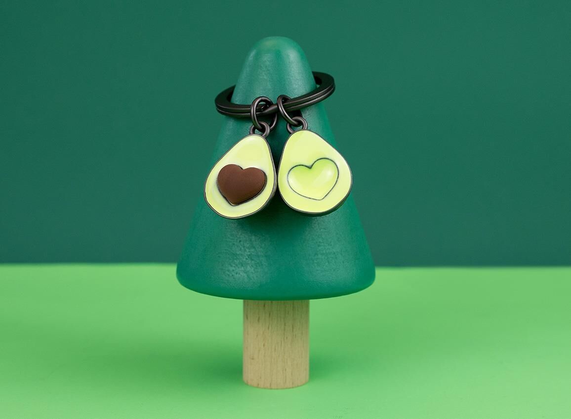 Keychain Avocado with Heart-Shaped Pit