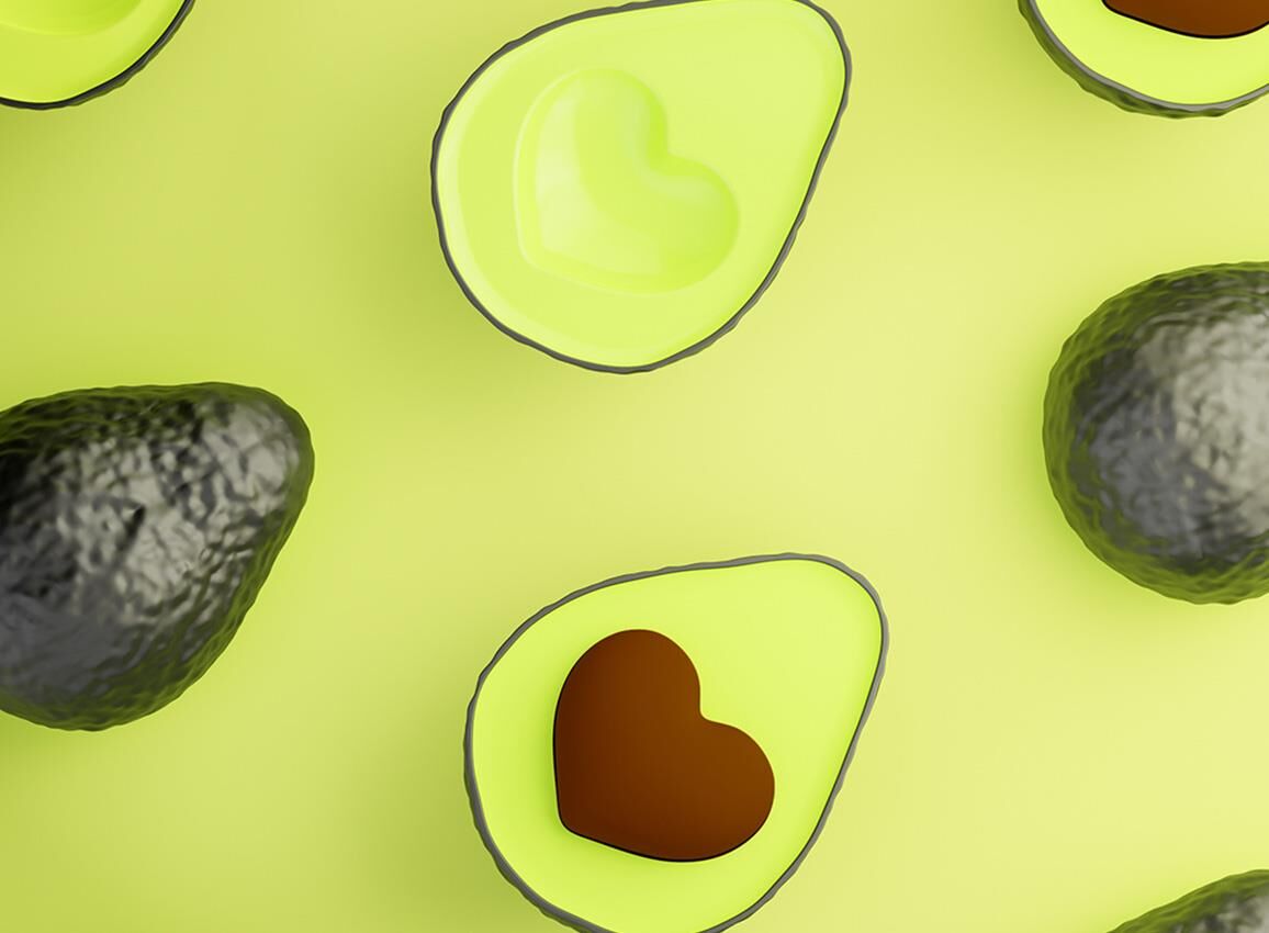 Keychain Avocado with Heart-Shaped Pit