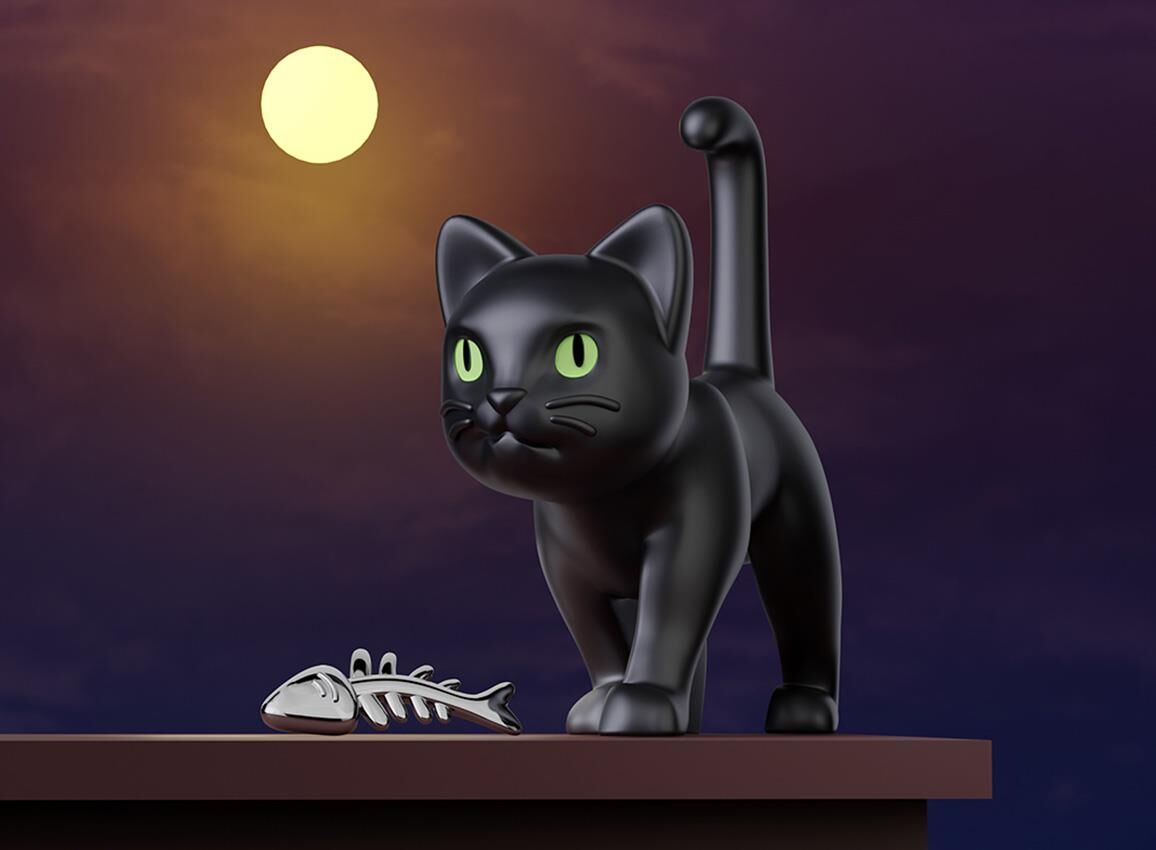 Keychain Black Cat