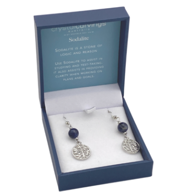 Earrings-TOL Sodalite Tree of Life