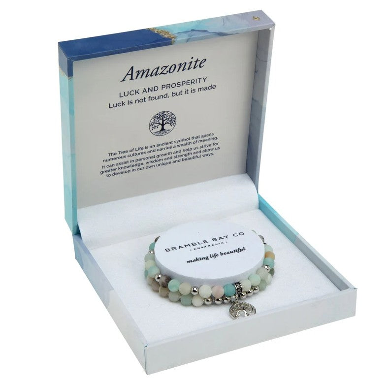 Duo Bracelet Set-Amazonite Matte Rhodium