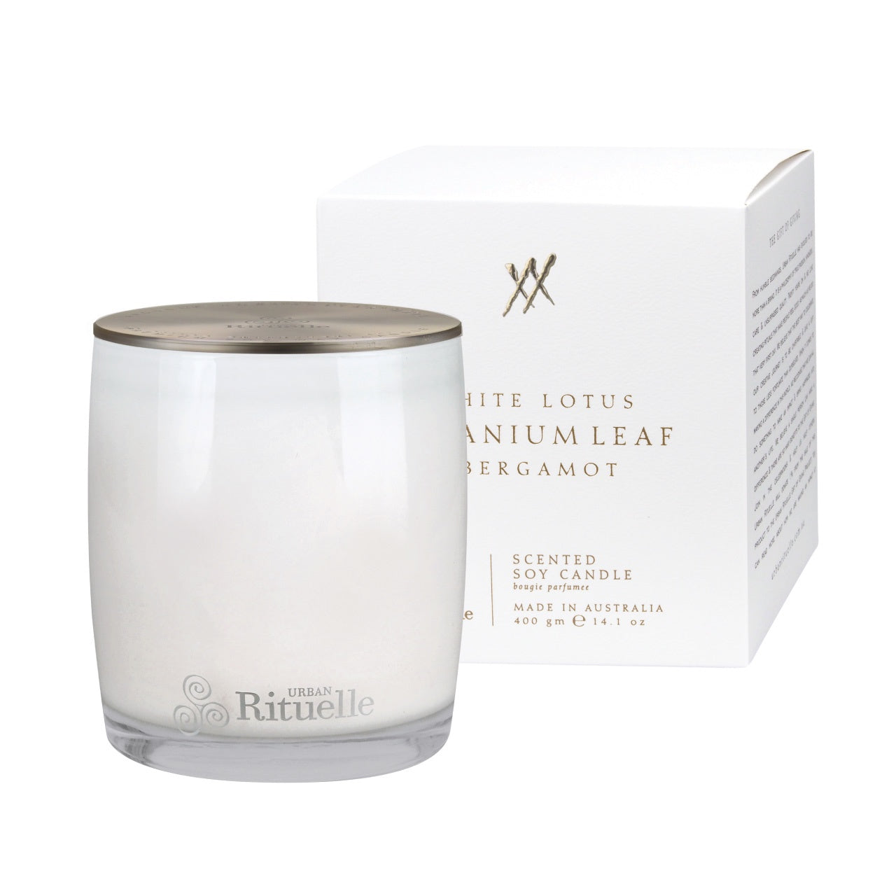 Candle - White Lotus - Geranium Leaf Bergamot - 400gm