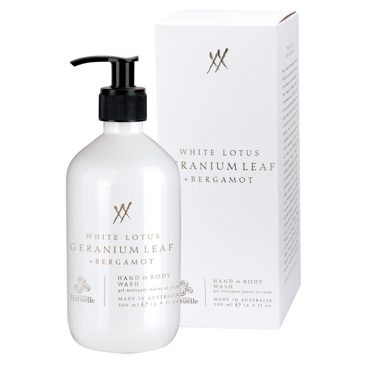 Hand and Body Wash - White Lotus -Geranium Leaf Bergamot - 500ml