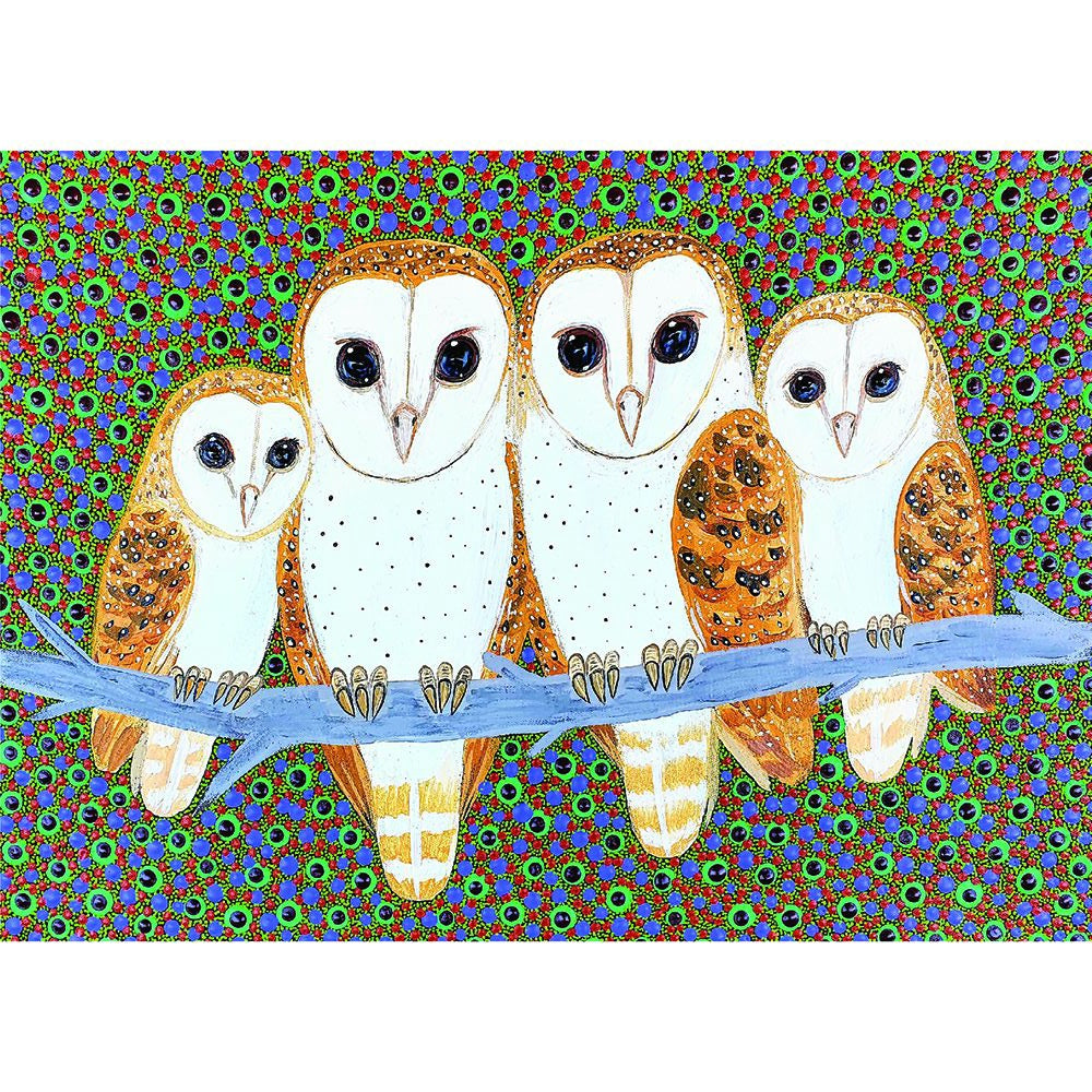 First Nations Four Owls Greeting Card Single - 17.5 x 12.5cm