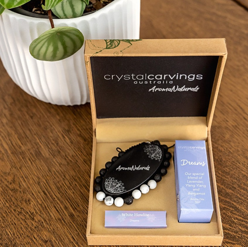 AROMA SET Dreams/White Howlite - Bergamot, Ylang Ylang & Lavender