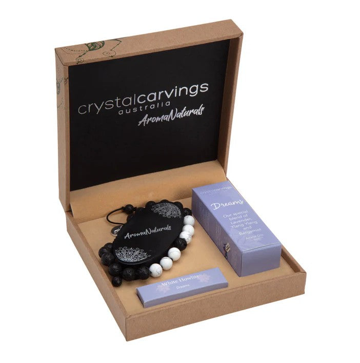 AROMA SET Dreams/White Howlite - Bergamot, Ylang Ylang & Lavender
