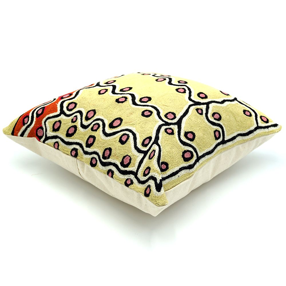 Cushion (40cm) - Chain-Stitched Hand-Dyed Wool (Artist: Sampson)