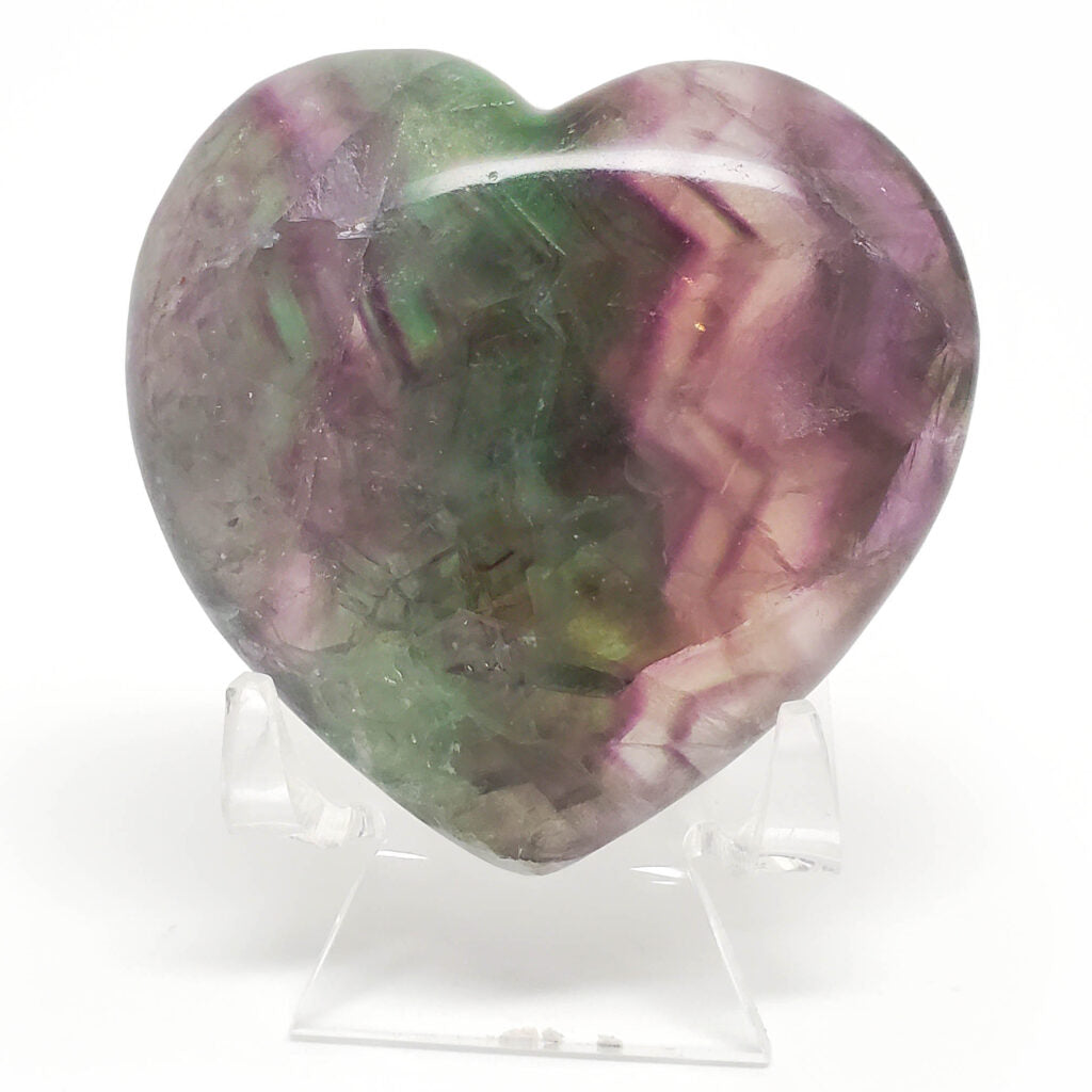 Rainbow Fluorite Crystal Hearts