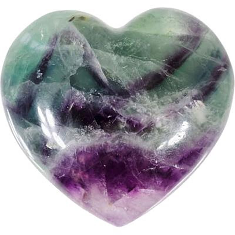 Rainbow Fluorite Crystal Hearts