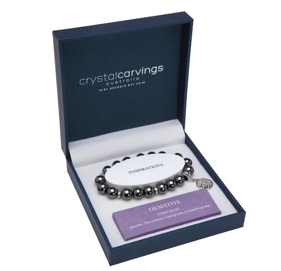 Bracelet - Hematite (10mm bead) - Tree of Life