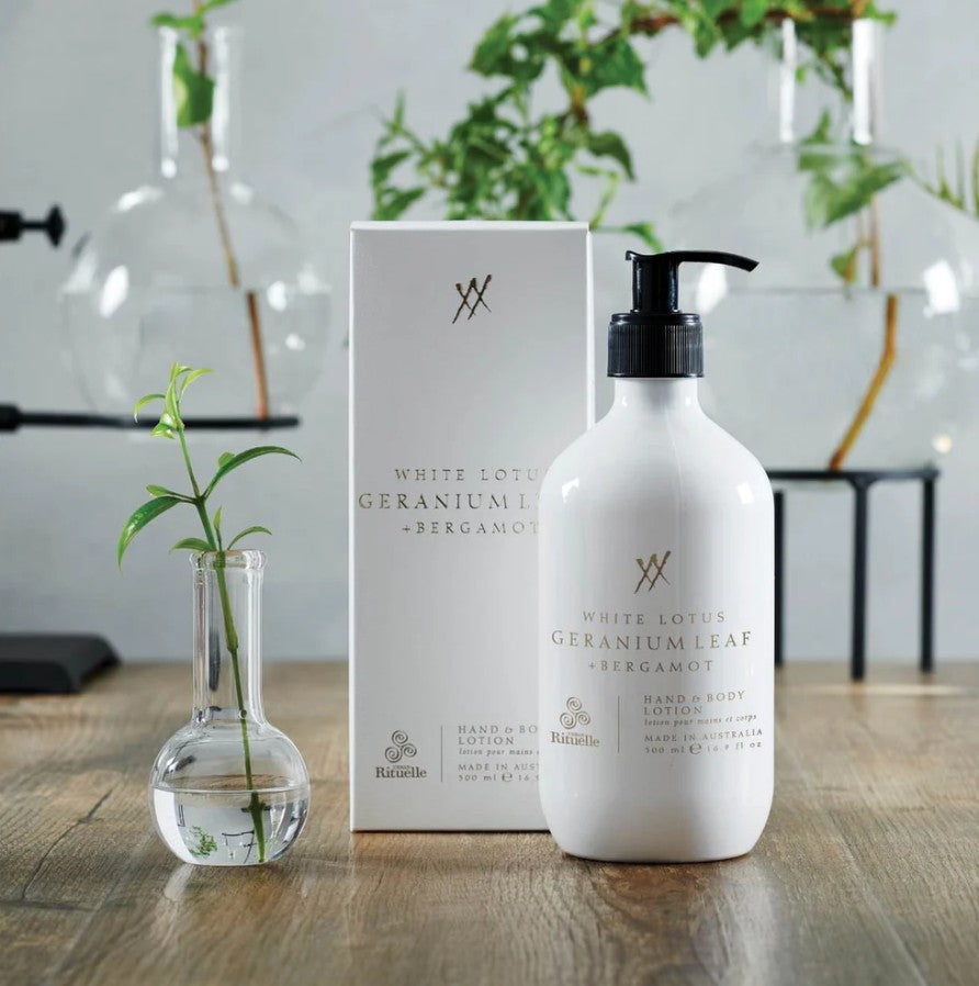 Hand and Body Lotion - White Lotus - Geranium Leaf Bergamot -500ml