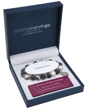Bracelet - White Zebra Jasper Matte Tree of Life