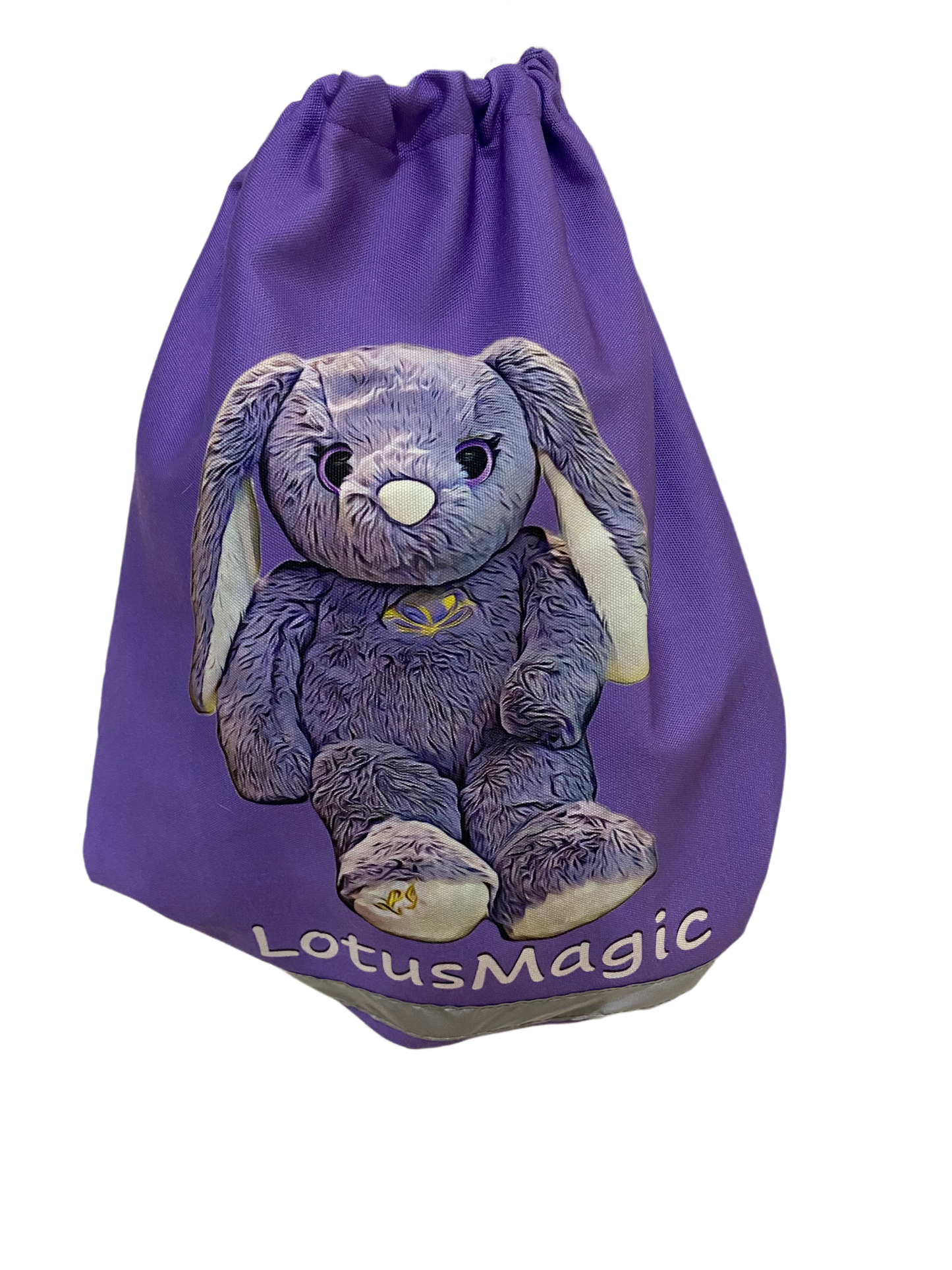 Backpack (Drawstring) - Purple- 100% Cotton - Nia (Rabbit)