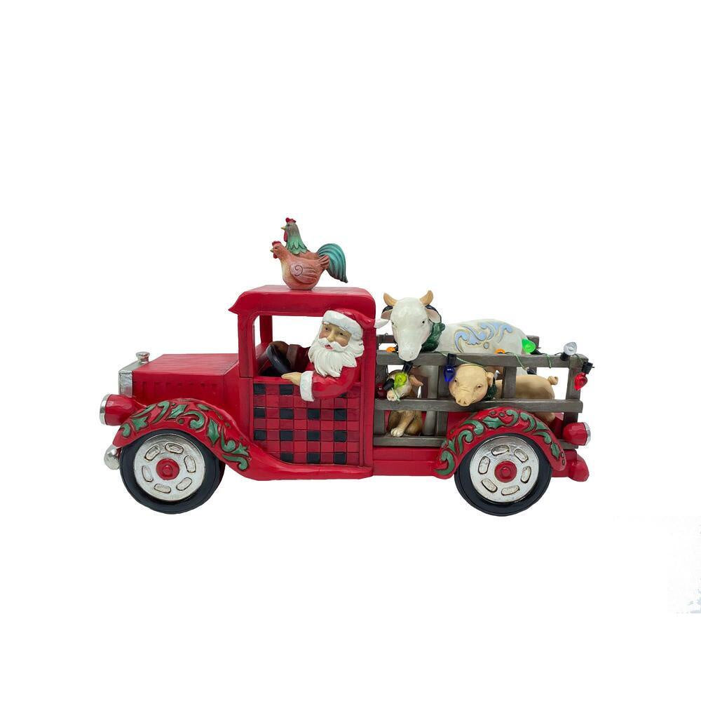 Santa Driving Truck - Country Living - JS
