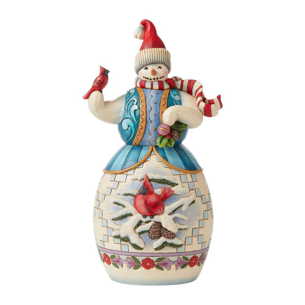 Snowman with Cardinal (Large) - JS
