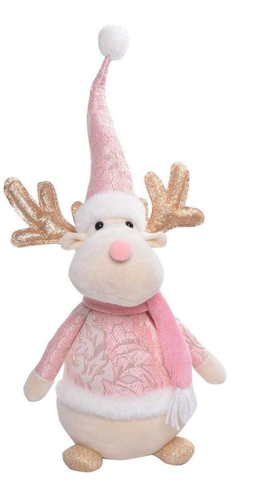 Glitter Reindeer Sitting - Pink