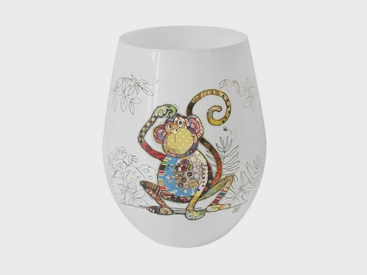 Monty Monkey - Stemless Glass - Bug Art