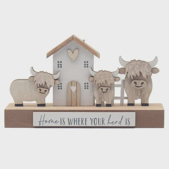 Highland Cow Home Plaque