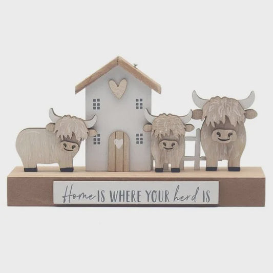 Highland Cow Home Plaque