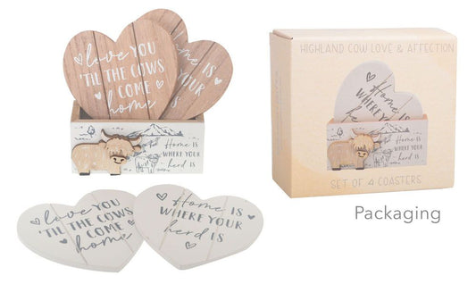 Highland Cow Coasters Set 4