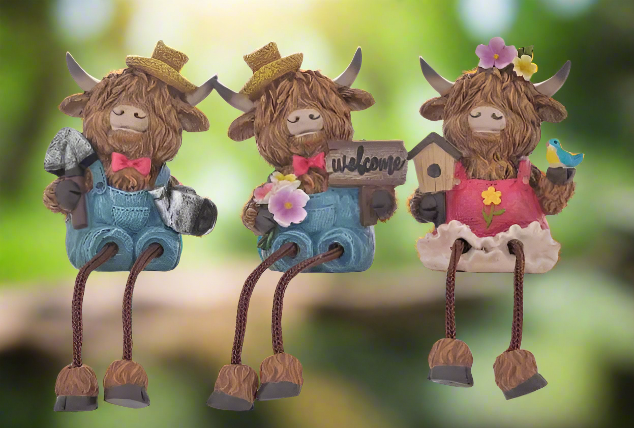 Highland Cow Sunflower Dangly Leg Collection