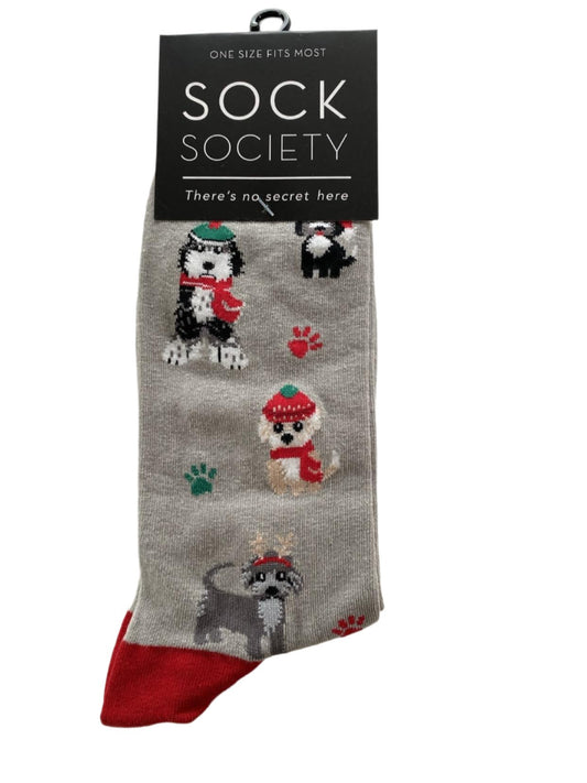 Puppy Grey - Kris Kringle Socks Cotton Rich