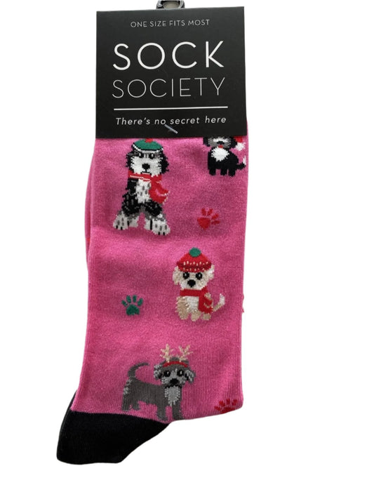 Puppy Pink - Kris Kringle Socks Cotton Rich