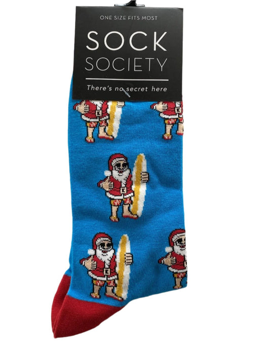 Santa Sky Blue - Kris Kringle Socks Cotton Rich