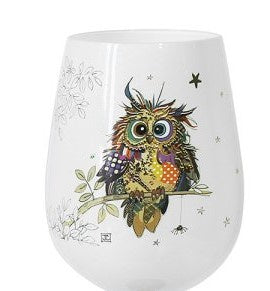 Otto Owl Stemless Glass - Bug Art