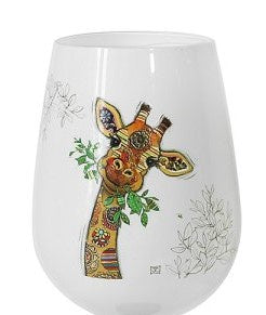 Gina Giraffe  Stemless Glass - Bug Art