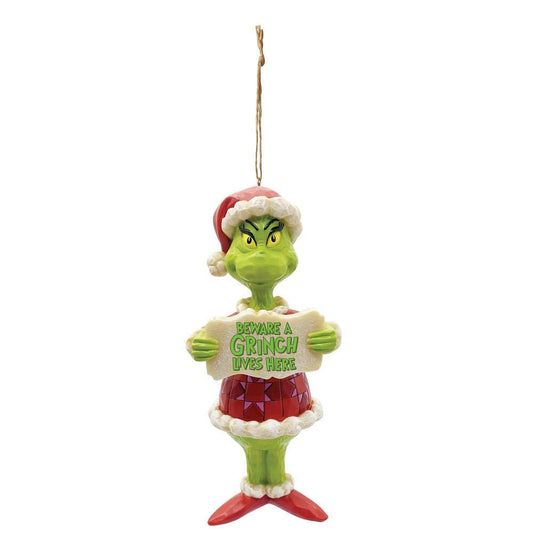 Beware a Grinch - PVC Hanging Ornament - JS