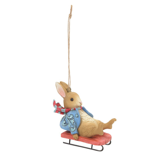 Beatrix P - Peter Rabbit Sledding Hanging Ornament - JS